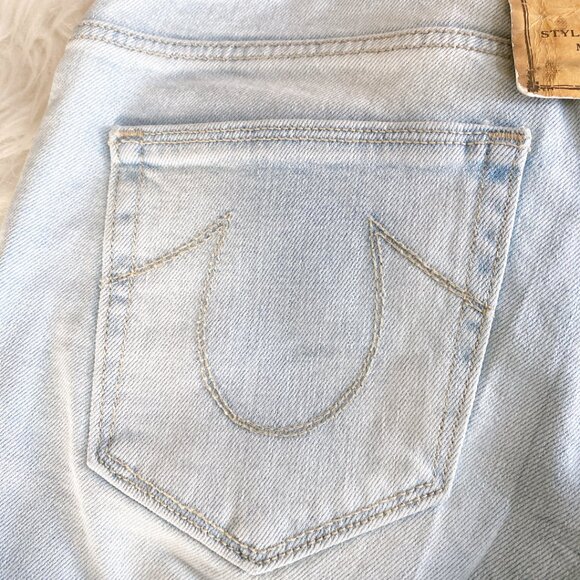 NWT True Religion Mid Rise Light Blue Straight Jean - Picture 6 of 7